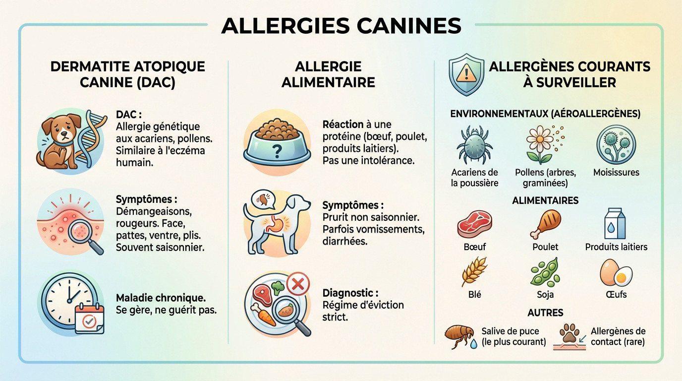 Chien souffrant de démangeaisons cutanées dues aux allergies