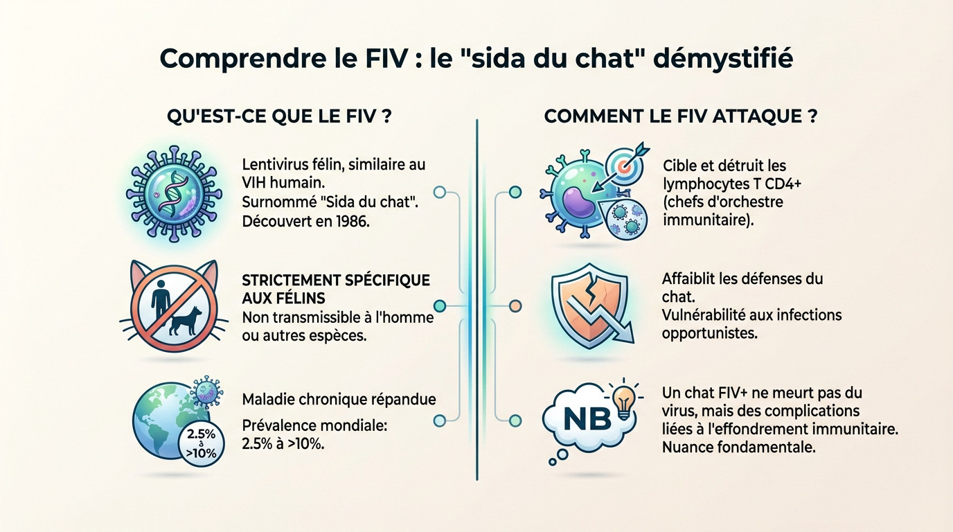 Chat roux dormant paisiblement, illustrant la vie possible avec le FIV