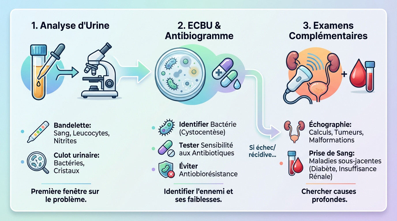 Vétérinaire réalisant un diagnostic précis d'infection urinaire sur un chien en clinique