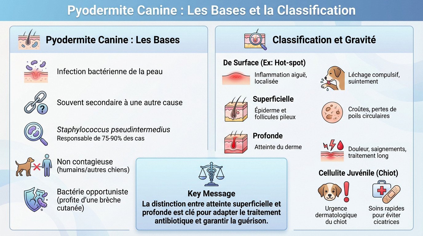 Classification et types de pyodermite chez le chien