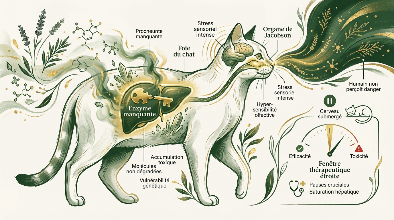 Sensibilité olfactive du chat et risques liés aux huiles essentielles